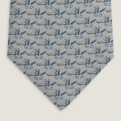 翌日発送可能★HERMES TWILL TIE FERS LUCKY Fers Lucky tie - Blue | Hermès USA